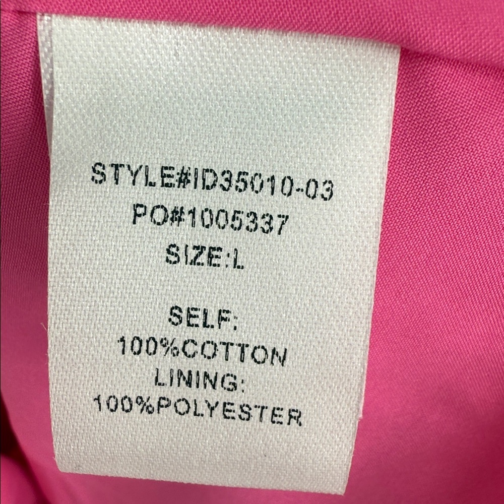 NWT Scrap work Pink Multi Geo Tiered Dress size L - Picture 6 of 8